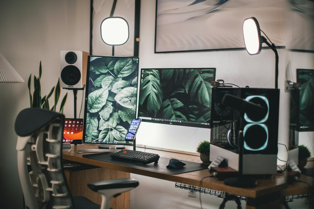 modern office with computers