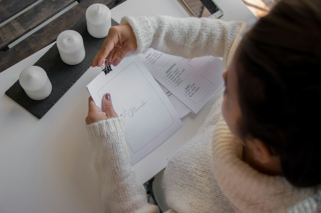 person reviewing insurance documents